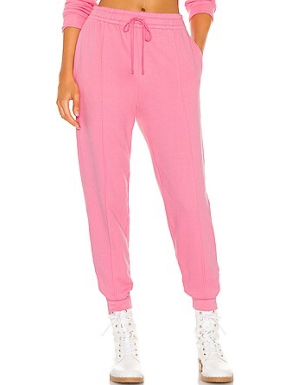 New Jonathan Simkhai Pink camellia Drawstring Joggers